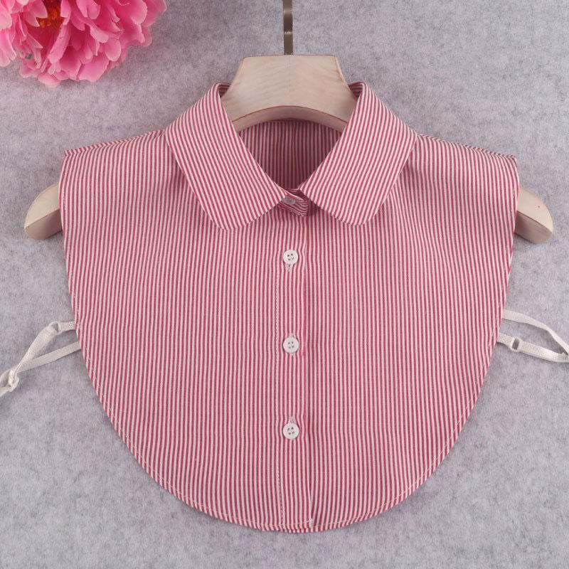 Тонкий полосатый фальшивый воротник, съемные воротники-манишки, блузка, воротник-манишка для женщин и девочек, декоративные сувениры