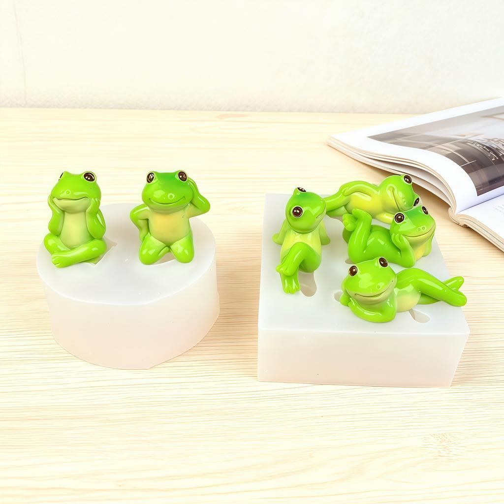 Креативные DIY Мультяшные Забавные Лягушки Силиконовые Формы 3D 4-отверстия Лягушка Помадка Конфеты Шоколад Форма DIY Гипс Эпоксидная Смола Форма Украшение для Торта