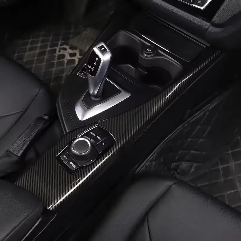 For BMW 1 2 Series F20 F21 F22 F23 2012-2018 ABS carbon fiber accessories multimedia panel decorative strip cover sticker 