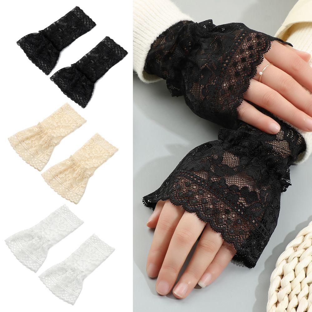 Decorative Gloves Arm Cover Lace Cuffs Ruffles Elbow Sleeve Fake Sleeve Detachable Sleeve Cuffs