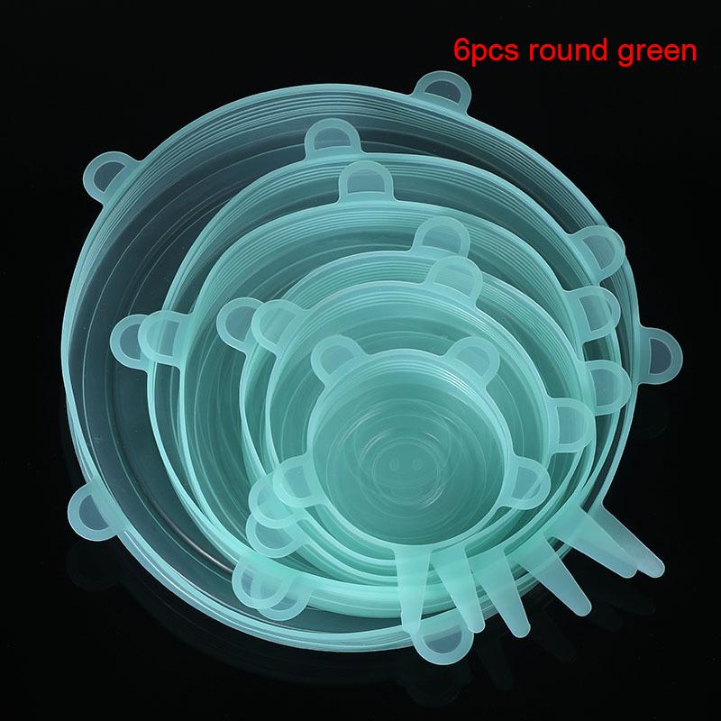 6/12 шт./лот силиконовые эластичные крышки универсальные конические кастрюли миски пищевая пленка герметичная крышка для кухонной посуды