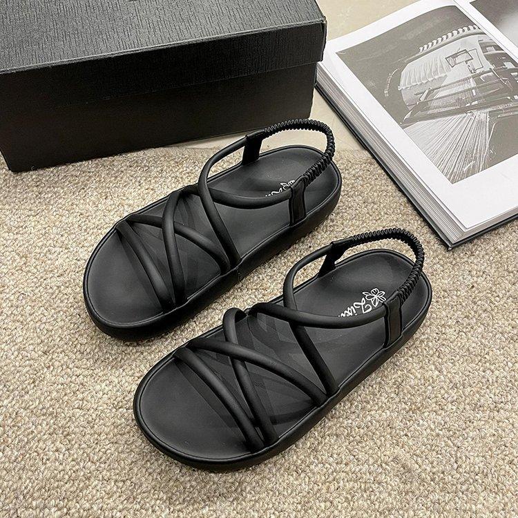 Лето 2024 Новая римская мода Сандалии от-кутюр Женские с юбками Сказочный ветер Платформа Пляжная обувь Женская