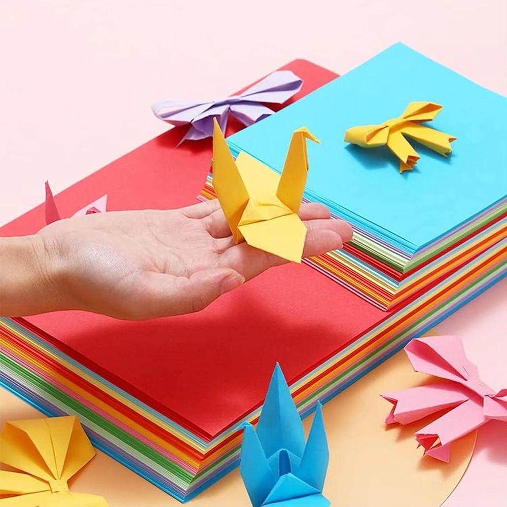 100Pcs Double Side Square Origami Paper 20 Colors Handmade Scrapbooking Craft Decor Folding Paper