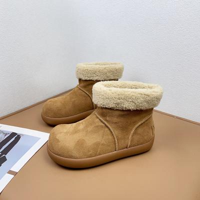Женские зимние сапоги из овечьей шерсти, новые, зимние, с утолщенной подошвой, нескользящие, теплые, короткие сапоги