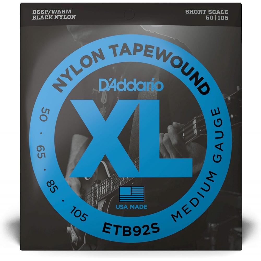 D aDDario Черные Нейлоновые Басовые Струны с Обмоткой .050 .105 Короткие Etb92s