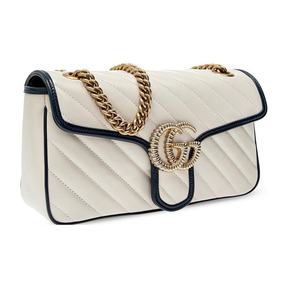 Gucci Женская сумка через плечо GG Marmont с цветными блоками, логотипом и цепочкой, стеганая кожаная сумка через плечо 443497-0OLFX-9085