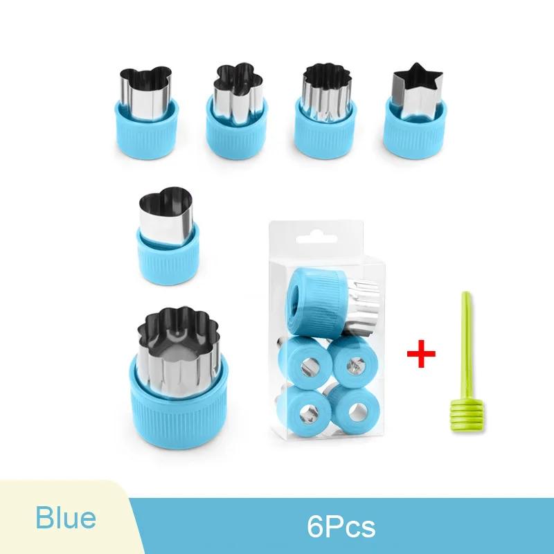 6-8 шт. формочки для печенья, тиснитель, овощерезка, портативная нержавеющая сталь, режущая форма для фруктов, кухонные принадлежности, инструменты для выпечки