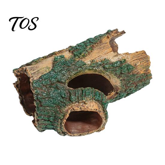 Aquarium Cave for Shrimp Rotten Tree Reptile Hideout, Hole Fish Breeding Tank Supplies Hide Cave, Gecko Shelter Terrarium Decoration Hiding
