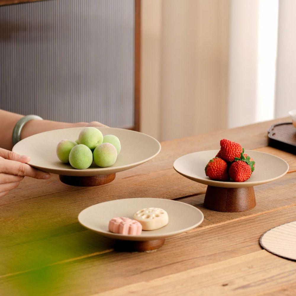 Durable Dessert Tray Wooden Fruit Plate Chinese Style Storage Tray Snacks