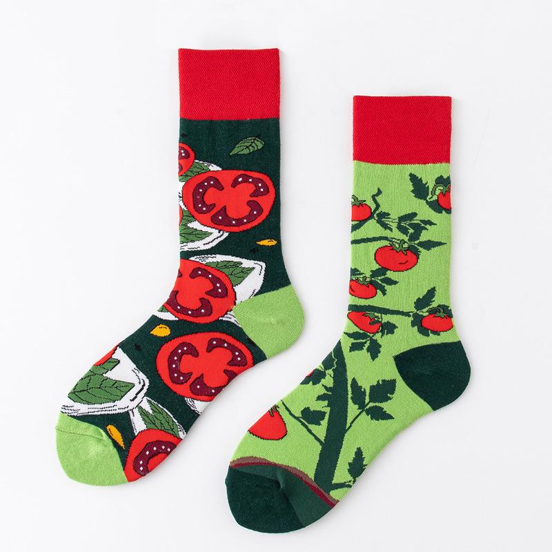REMOULD Women Fashion Designer Mismatching AB Socks High Quality for Girls Art Crazy Socks With Print Pattern Fancy Cool