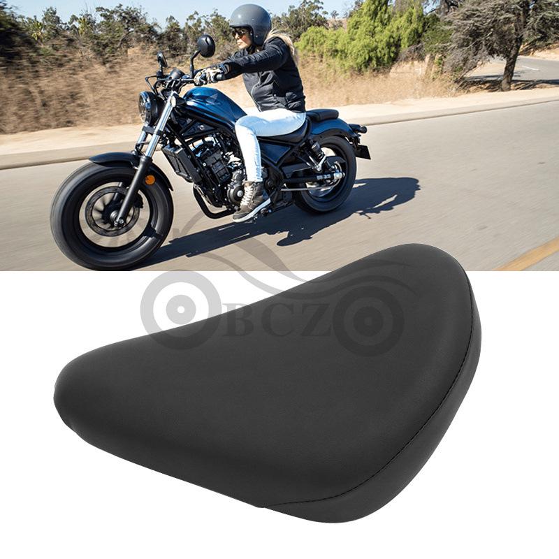 Black Leather Retro Seat Bag Cushion for Rebel CM300/500 Motorcycle
