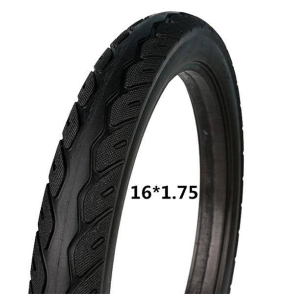Black Rubber Tire Set: 2 pieces for 16-inch Electric Bicycle or Delivery Vehicle