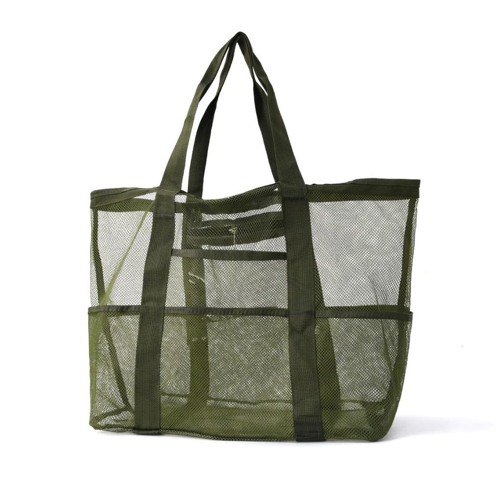 Beach Bag Large Capacity Toy Mesh Swim Bag Multi-Functional Travel Portable Shoulder Beach Bag Swimsuit Storage Bag