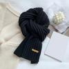 Winter Scarf Solid Color Thickened Warm Knitting Scarf Men Women Long Neck Wrap Garment Clothing Accessories