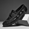 Прямая трансляция натуральная кожа коровья кожа крокодиловый узор шапка-бини осьминог обувь ленивая обувь для вождения повседневная мужская кожаная обувь
