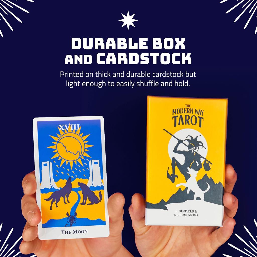 Modern Tarot Card Deck with 194-Page Guidebook and 78 Rider-Waite Tarot Cards, Perfect for Beginners and Experts - Modern Waite Tarot