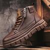 Autumn and Winter High-top Martin Boots Men's British Style Tooling Locomotive Shoes Men's Casual Trendy Shoes Zipper Men's Shoes 2024