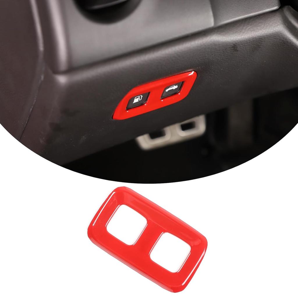 Trunk Switch Button Cover Trim Compatible with Chevy Corvette C6 2005-2013, Carbon Fiber Pattern, Push Button, Manual, Black