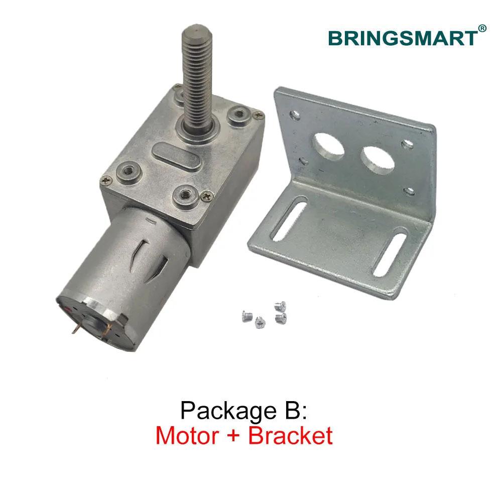 Bringsmart 33mm Micro Worm Electric Motor M8 Screw Shaft Length 12V 24V DC Motor Motor JGY 370 Speed Adjusted 6-150rpm 6V