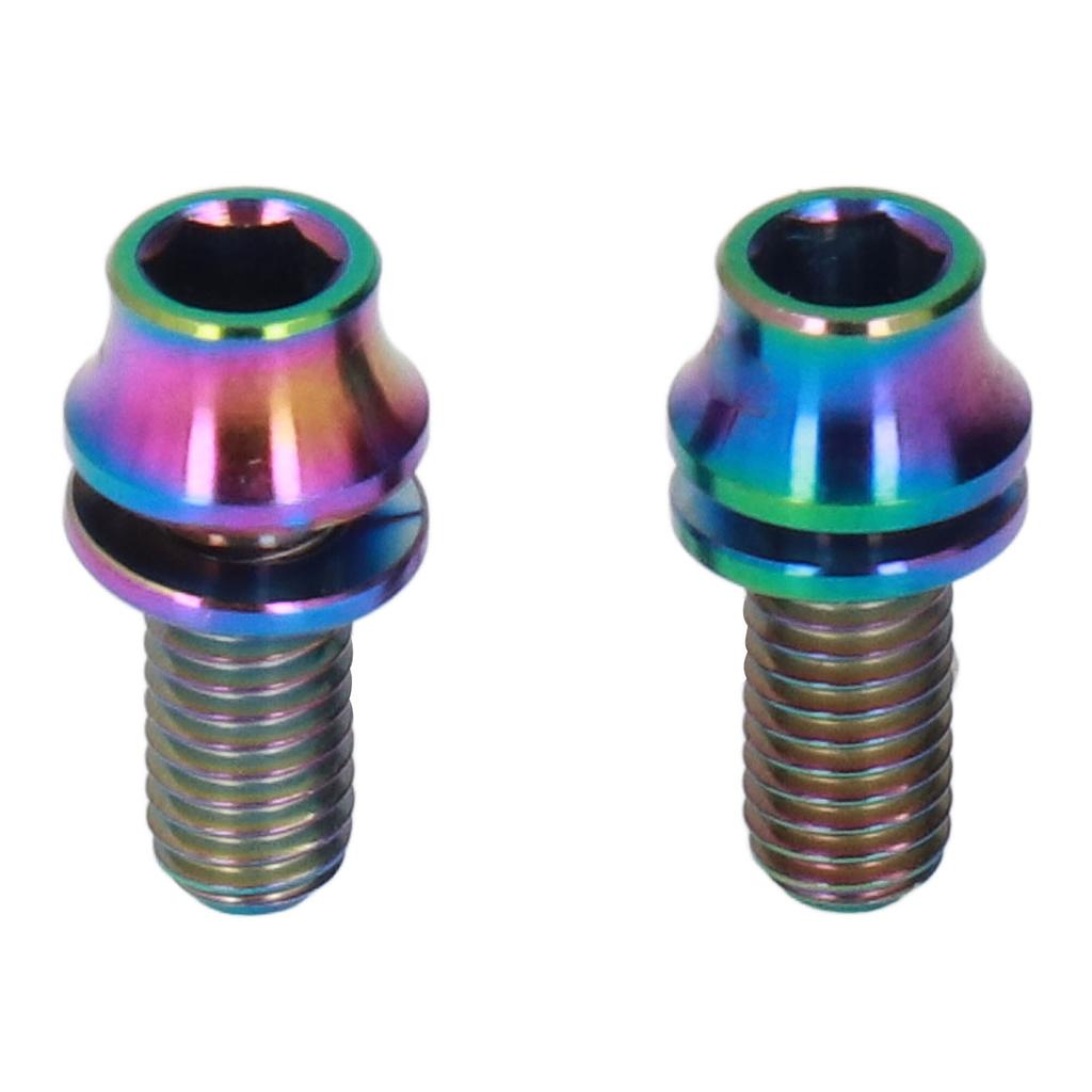 RISK 2Pcs Titanium Alloy Bike Water Bottle Cage Bolts M5x12mm Bicycle Water Bottle Cage Screws with