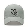 [Heart Print Baseball Cap] 2024 New Style Off-White Polyester Adjustable Breathable Casual Outdoor Sports Baseball Hat For Women Men Daily Wear