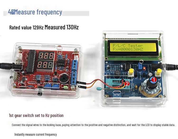 Набор для самостоятельной сборки электроники: Измеритель емкости и индуктивности с измерением частоты - 51 Однокристальный тестер, плата для практики пайки