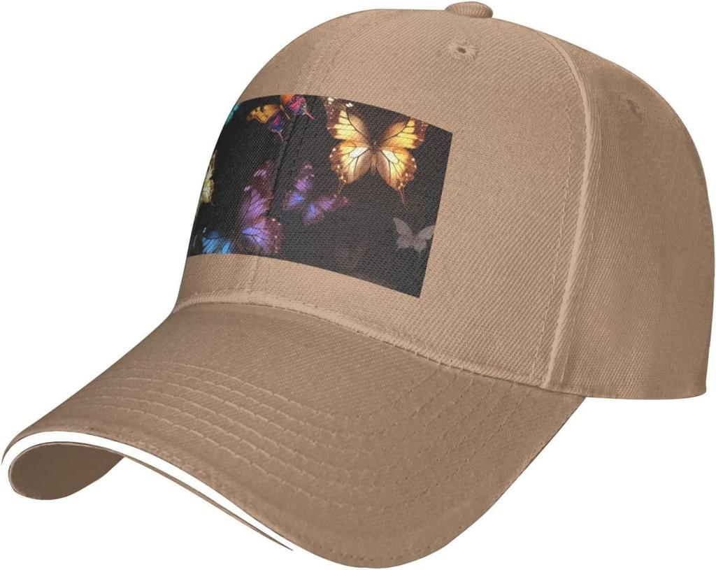 Luminous Butterflies Baseball Cap Polyester Print Adjustable Dad Hat Casual Summer