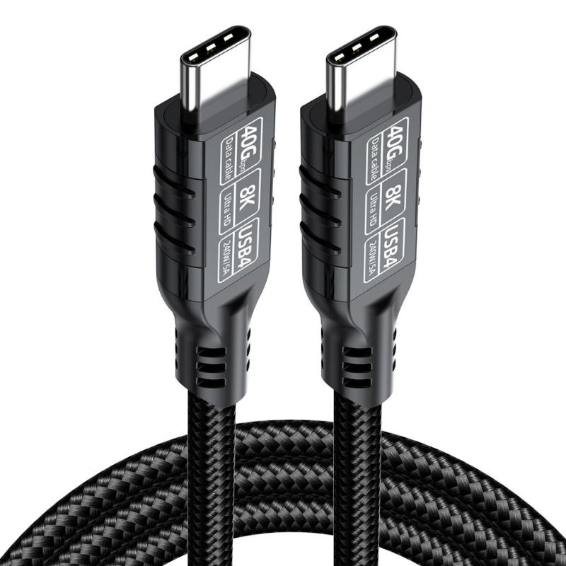 Удлинительный кабель USB C с поддержкой видео 8K@60Hz, зарядки 240 Вт, передачи данных 40 Гбит/с, плетеный кабель USB 4 для устройств Type C