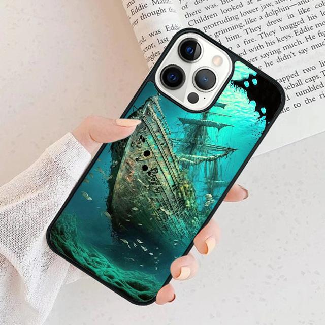 Чехол для телефона 'Пиратский корабль в море' Для iPhone 17 Air 15 16 Чехол 11 13 14 Pro Max 12 Plus Max Fundas