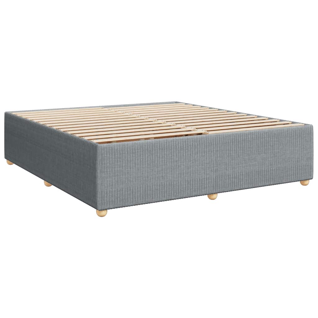 Box Spring Bed with Mattress Light Grey 200 x 200 cm Fabric