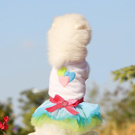 Pet Dress Eye-catching Breathable Cotton Pretty Bow Knot Dog Skirt