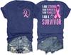 TXBreast Cancer Shirts for Women "I AM A SURVIVOR" Vintage Breast Cancer Awareness T-shirts