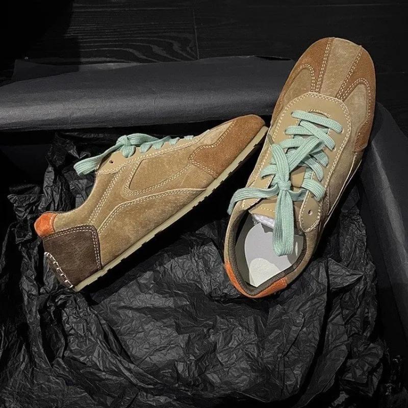 Fashionable Retro German Training Women's Sneakers Autumn New Soft Leather Versatile Outdoor Casual Sports Flat Shoes
