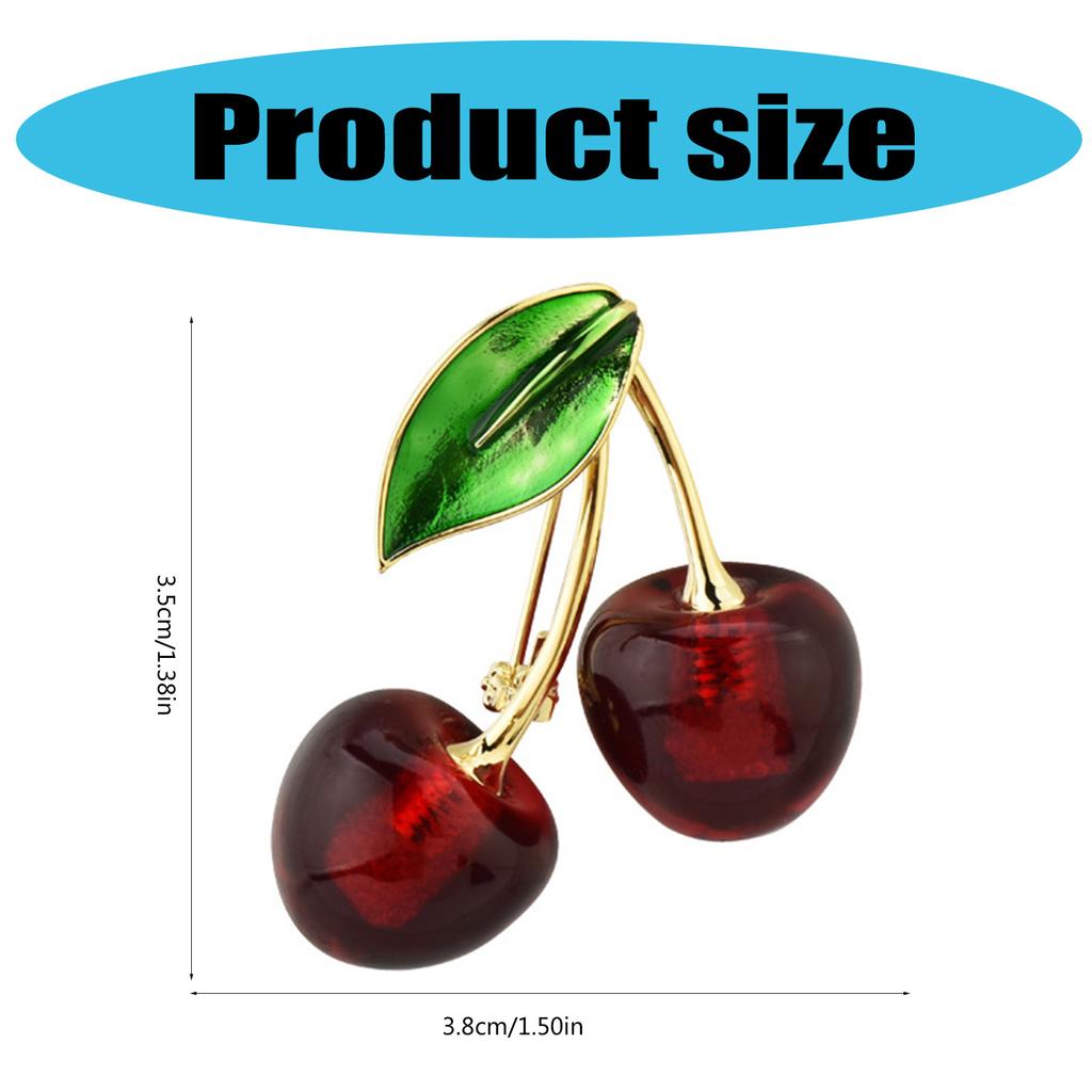 Pastoral Cherry Brooch Pin Metal Fashion Accessory Delicate Brooch Suitable for Women Upgrading Elegances and Delicate