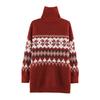 Женский джемпер с высоким воротником и молнией, жаккардовый, в стиле Fair Isle, европейский и американский стиль, 2026