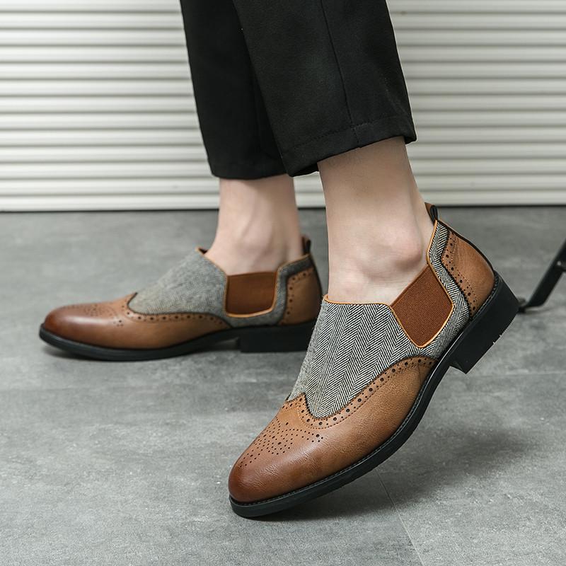 Дизайнерская Новая Мода Мужские Туфли Смешанных Цветов Платье Деловые Броги Повседневная Обувь Мужские Лоферы Вечеринка Свадебное Платье Выпускной Вечер Обувь