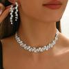 Necklace Earrings Set Bridal Jewelry Full Diamond Jewelry Two-piece Set