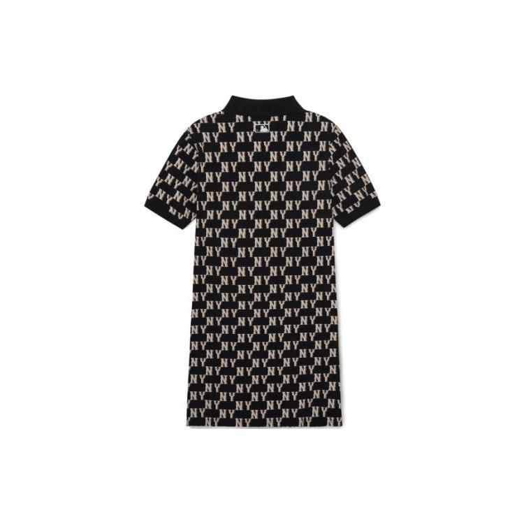 Новое женское платье с коротким рукавом MLB Черное 3FOPM0233-50BKS