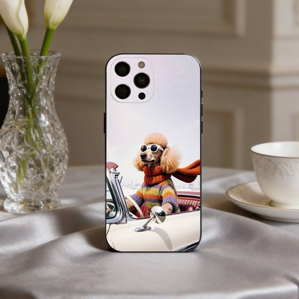 F-Забавный A-Животное D-Собака-G Чехол для телефона для iPhone 17,16,15,14,13,12,11 Plus,Pro Max,XS,Мягкий силиконовый черный чехол