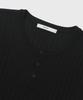 KIIMUIR [Crop] Washable Cool-Touch Henley Neck Half Knit_Black