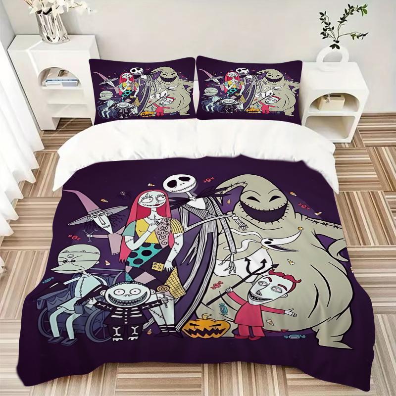 3Pcs Nightmare Before Christmas Characters Bedding Sets For All Sizes New 3D Printed Bed Cover Comforter Duvet Cover Pillowcase Bedroom Decoration