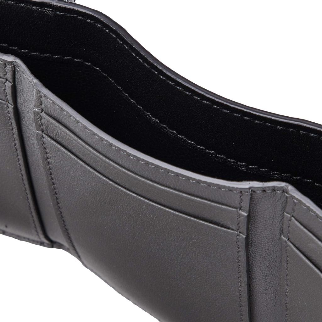 Кошелек Trifold 515385 VO0B2 Intrecciato Compact Wallet Leather Натуральная кожа Nero New Light Gray [Bottega Veneta] [Товар]