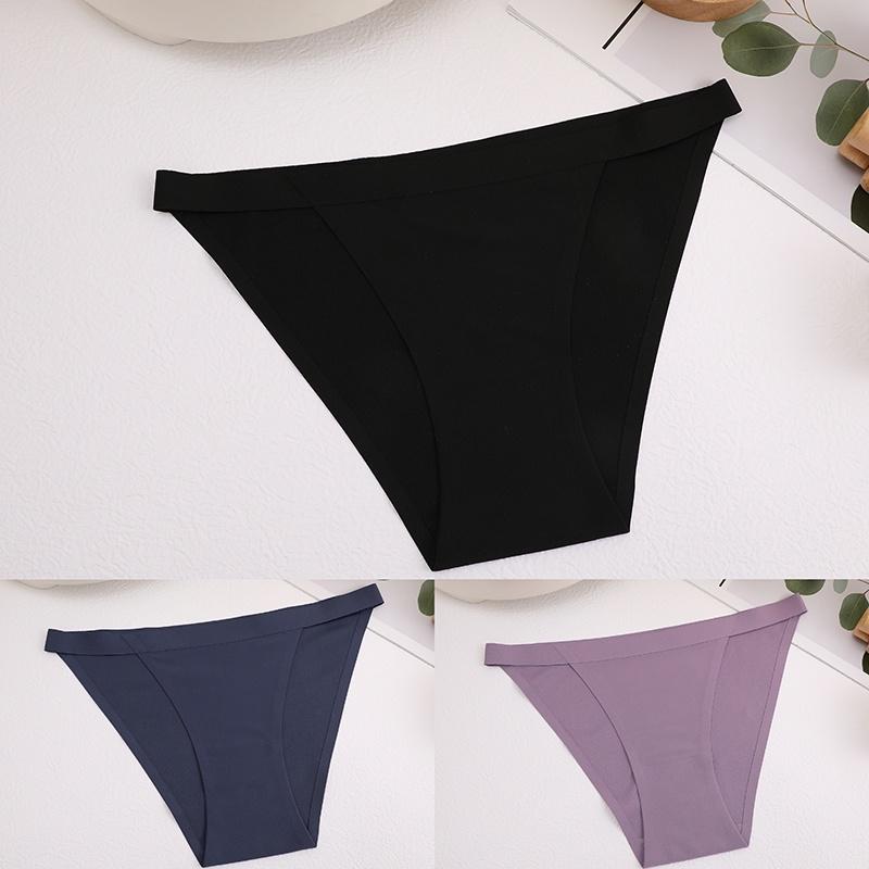Бесшовные трусики для женщин, 3 шт./компл., хлопковые женские трусы с резинкой, большие размеры, нижнее белье бикини, нижнее белье