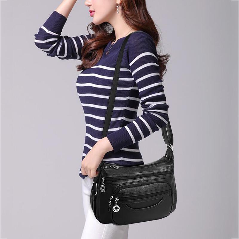 Мягкая мытая искусственная кожа Повседневная сумка Mama Женская сумка через плечо