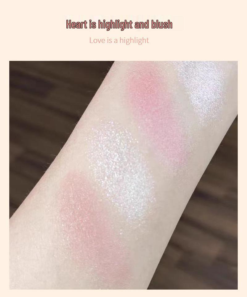 Heartbeat Twelve-Color Heart-Shaped Eyeshadow Palette: Pearlescent, Fine Glitter, Matte, Blush, Highlighter for Enhanced Complexion.