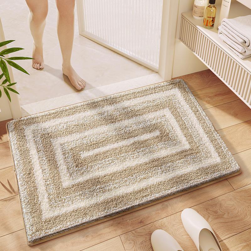Minimalist Bathroom Mat — Long Anti-Slip Absorbent Foot Mat, Stain-Resistant Bathroom Door Mat Floor