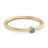 London Blue topaz Round Minimalist Bezel Set Ring - 925 Sterling Silver Gold Vermeil