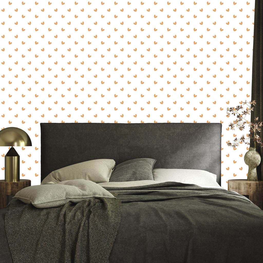 Hearts Wallpaper White and Cream 50x1000