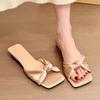 Fashion Summer Women's Slippers Elegant Square Toe Low Heels Women Fashion Slideshow Women Outdoor Party Dress Slippers