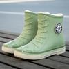 Fashion rain shoes women's winter non-slip medium tube water shoes water boots short tube rain boots car wash shopping kitchen shoes glue shoes tide